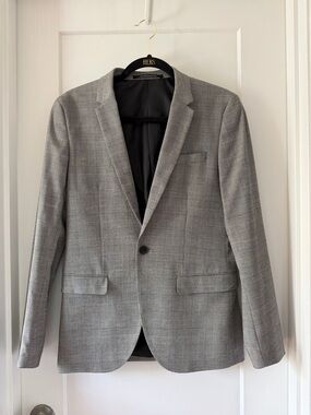 H&M Gray Men's Plaid Blazer
